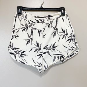 Topshop Floral Black White Dress Shorts